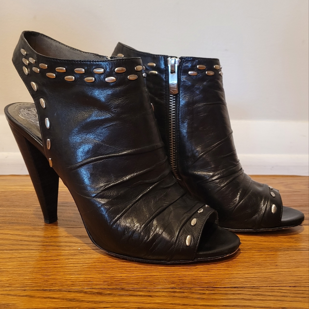 Vince Camuto Nappa Peep Toe Heeled Bootie